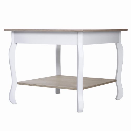 Beistelltisch in sanften Naturtönen mit Ablage