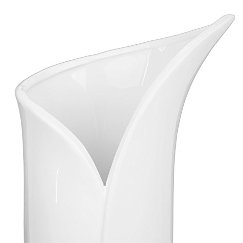 Moderne Tischvase Blumenvase in weiß aus Keramik | Maße der Vase 30 x 14 x 10 cm | Handarbeit - Unikat2