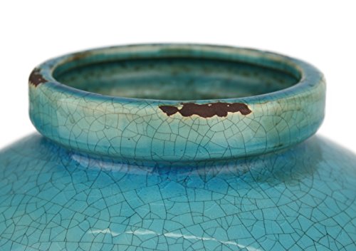 Hochwertige Used Look Vase Türkis 940 / Keramik / Unikat / 28 x 19 x 19 cm1