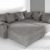 Design Ecksofa mit Hocker LOFT Strukturstoff grau Federkern Sofa OT beidseitig aufbaubar4