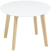 AC Design Furniture 60336 Ecktisch Mia, Tischplatte aus Holz, lackiert weiß
