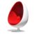 Grinigh Retro Wohnzimmer Freizeit Egg Pod Ball Chair für Schönheitszahnweiß konstruiert von Eero Aarnio mit rotem Samt und weißer Fiberglas Shell