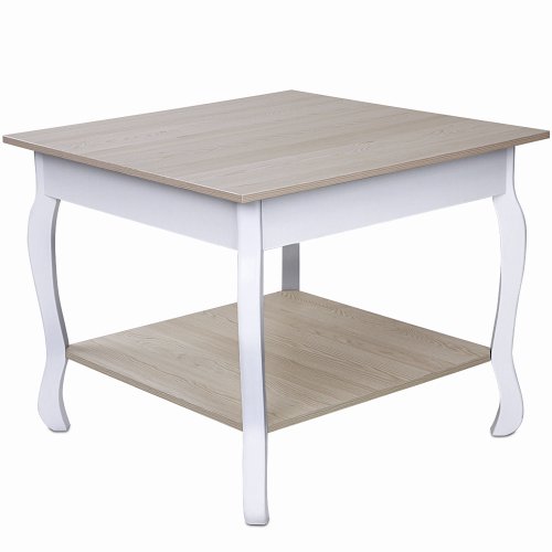 Landhaus Beistelltisch in Naturtönen mit Ablage