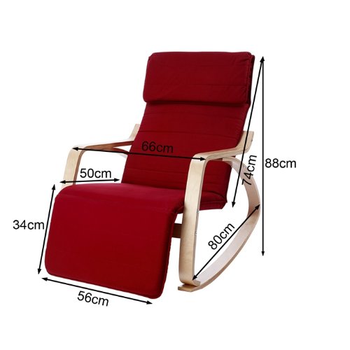 SoBuy® Neu-Schaukelstuhl (verstellbares Fussteil),Relaxstuhl,Relaxsessel mit Tasche, FST16-W6