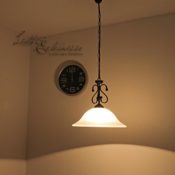 mattschwarze Hängeleuchte mit Alabasterglas 1/4/754 Deckenlampe Landhausstil Pendelleuchte Pendelampe für Esszimmer Wohnzimmer Küche