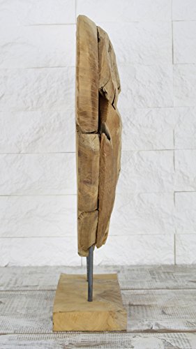 Teak Abstrakte Skulptur Teakholz massiv Wurzel Handgeschnitzt Unikat Herz groß 62cm L1