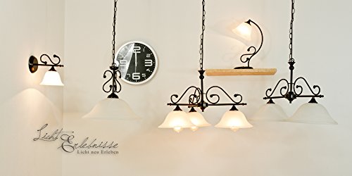 mattschwarze Hängeleuchte mit Alabasterglas 1/4/754 Deckenlampe Landhausstil Pendelleuchte Pendelampe für Esszimmer Wohnzimmer Küche4