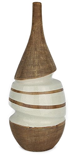XL Elegante Vase - Ausgefallenes Design / Hochwertiges Keramik / 45 x 17 x 17 cm / 100% Wasserdicht