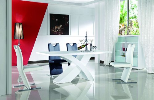 Hochglanz Wohnzimmertisch Tisch Hochglanztisch weiss 160x90cm Esstisch