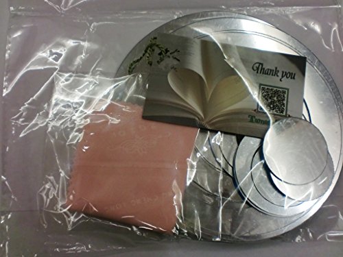 Moderne Kreis Spiegel 3D Spiegel Wandtattoo Wanddeko Wanddekoration Zimmer Aufkleber Spiegeleffekt mit Wischtuch aus Mikrofaser (rund, silber)3