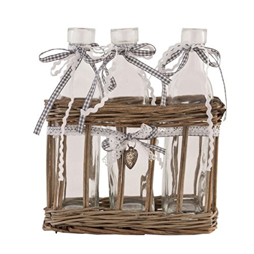 Romantischer Flaschenhalter inkl. Flaschen + Deko