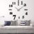 Anself DIY Moderne Wanduhr Wandtattoo Dekoration Uhr für Zimmerdeko aus Acryl Schwarz