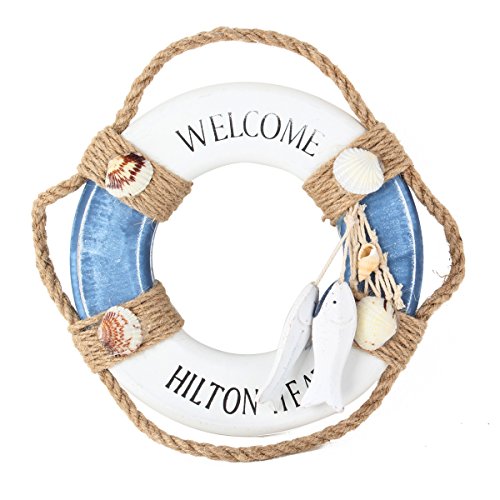 UniqueBella Luxus Blau und Weiß Maritime Rettungsring Welcome on Board Schwimmring UniqueBella Luxus Blau und Weiß Maritime Rettungsring Welcome on Board Schwimmring