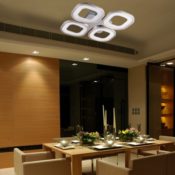 Lu-Mi® LED Deckenleuchte Pendelleuchte Höhenverstellbar Küchen Wohnzimmer Designleuchte Deckenlampe Schlafzimmer Modern (Deckenleuchte - Voie PD4)