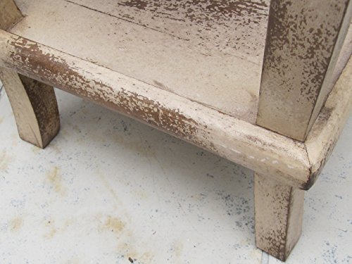 Beistelltisch Nachtschrank Tisch Hocker Telefontisch Regal Blumenhocker antik creme Landhaus ca. 60 cm hoch x 33 cm x 33 cm3