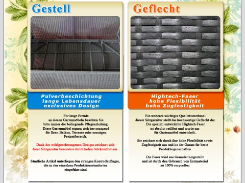 XINRO 19tlg XXXL Polyrattan Gartenmöbel Lounge Sofa günstig - Lounge Möbel Lounge Set Polyrattan Rattan Garnitur Sitzgruppe - In/Outdoor - handgeflochten - mit Kissen - schwarz5
