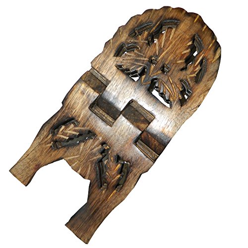 Buchständer Buchstütze Weinblatt 30cm aufklappbar Mangobaumholz Kleinmöbel Deko