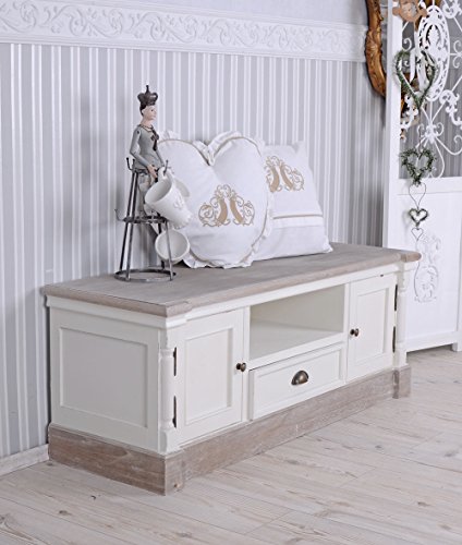 Fernsehtisch Landhausstil TV Lowboard TV Schrank Sideboard Weiss1
