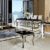 Couchtisch Wohnzimmertisch Luxus Aura 130 x 70 x 42 cm Weiß Barock stil Tisch rokoko Wohnzimmer Chrom Edelstahl weiss1