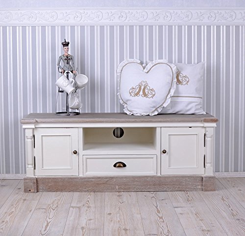Fernsehtisch Landhausstil TV Lowboard TV Schrank Sideboard Weiss2