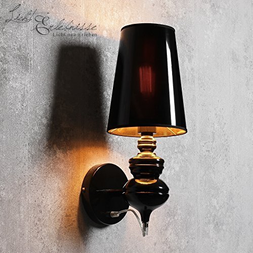 Design wandleuchte in schwarz gold innen e27 230v wandlampe für ...
