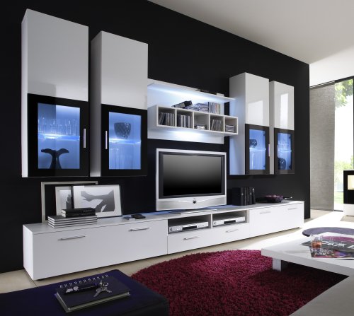 MODERNE WOHNWAND weiß