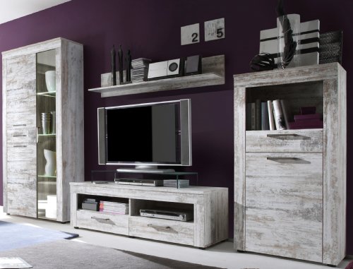 trendteam Wohnzimmerschrank weiss Pinie