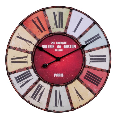 WOHNLING Bahnhofsuhr Vintage rot-orange