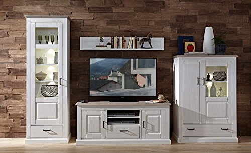 Wohnzimmerschrank Pinie mit Beleuchtung