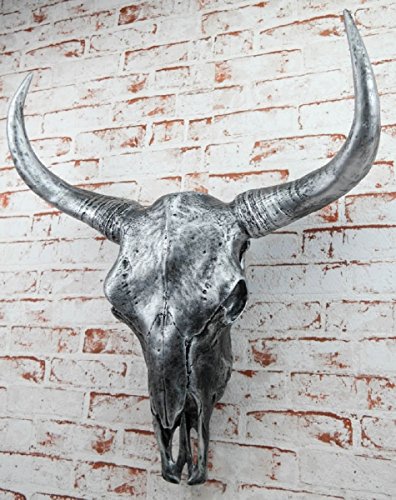 Deko Bullenschädel silber