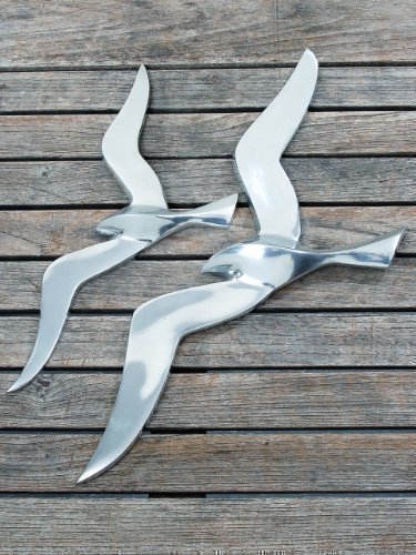 Wanddeko-Möwe-silber