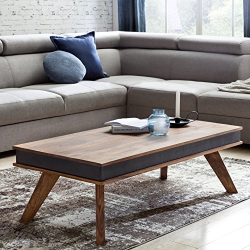 Couchtisch Kunstleder Vintagestyle braun